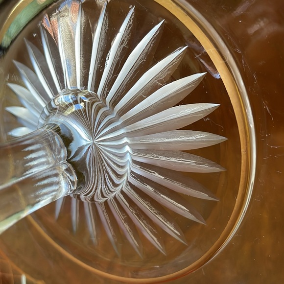 VTG hand painted glass Tidbit tray serving dish trinket 6.25” diameter - Picture 5 of 8